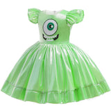 Kids Girls Monsters University Mike Cosplay Costume Dress Outfits Halloween Carnival Party Suit