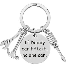 If Dad Can't Fix It No One Can Screwdriver Wrench Hammer Keychain Ring Tool Charms Key Chain Father's Day Gifts - INSWEAR
