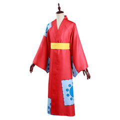 One Piece Wano Country Monkey D. Luffy Cosplay Costume Kimono Fancy Outfit Halloween Carnival Suit - INSWEAR