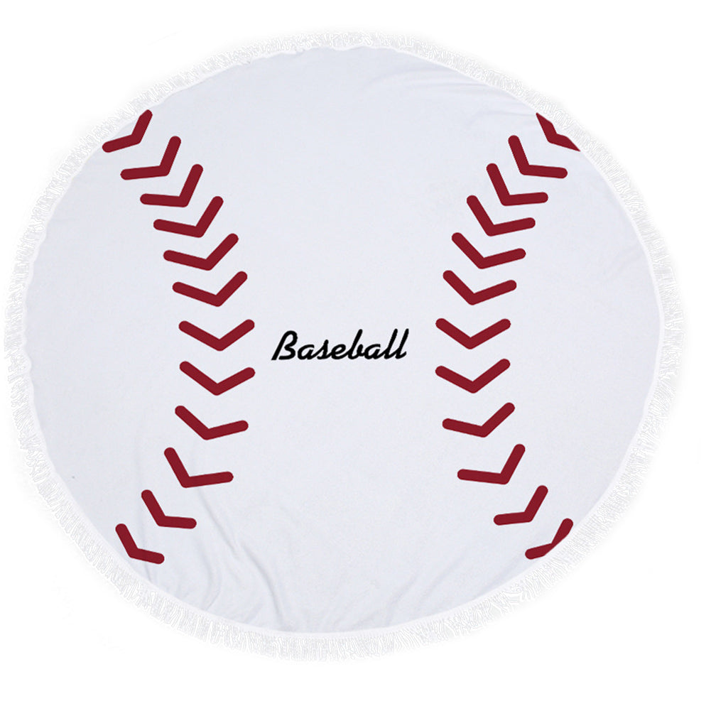 Sport Themed Round Beach Throw Cover Up with Tassels - INSWEAR