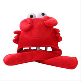 Novelty Funny Crab Hat Headgear Head Cover Animal Plush Cap Halloween Costume Party Photo Props - INSWEAR