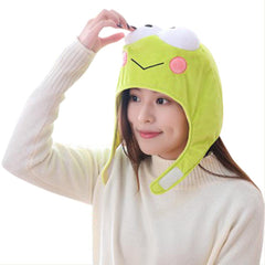 Novelty Funny Frog Hat Headgear Head Cover Animal Plush Cap Halloween Costume Party Photo Props - INSWEAR