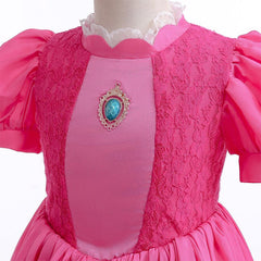 Kids The Super Mario Bros. Princess Peach Kids Girls Cosplay Dress Halloween Carnival Party Suit