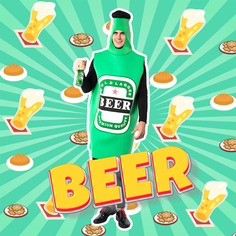 Adult Beer Bottle Cosplay Costume Funny Perfomace Costume Outfits Halloween Carnival Suit - INSWEAR