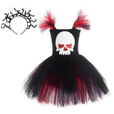 KIds Girls Skeleton TUTU Dress Cosplay Costume Outfits Halloween Carnival Suit - INSWEAR