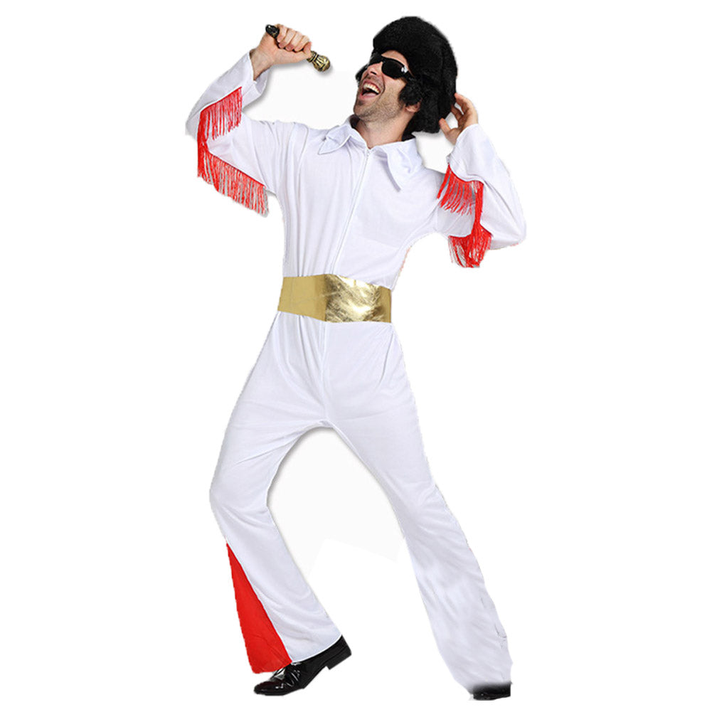 Adult Men Elvis 2022 Costume Elvis Presley Cosplay Costume Fancy Outfit Halloween Carnival Suit - INSWEAR