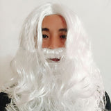 Christmas Santa Claus Beard and Wig Set Cosplay Costume Prop Halloween Carnival Party Suit - INSWEAR