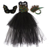 Kids Gilrs Peacock Cosplay Costume Tutu Dress Outfits Halloween Carnival Party Disguise Suit
