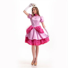 Peach Adult Cosplay Costume Short Dress Outfits Halloween Carnival Party Suit