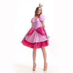 Peach Adult Cosplay Costume Short Dress Outfits Halloween Carnival Party Suit