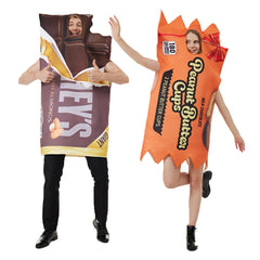 Adult Peanut Butter Chocolate Bars Cosplay Costume Funny Perfomace Costume Outfits Halloween Carnival Suit - INSWEAR