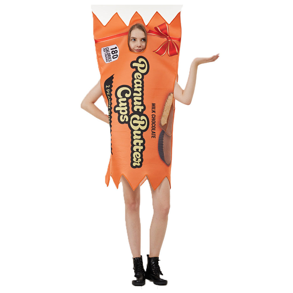 Adult Peanut Butter Chocolate Bars Cosplay Costume Funny Perfomace Costume Outfits Halloween Carnival Suit - INSWEAR