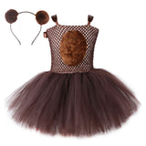 Kids Girls Bear Tutu Dress Halloween Carnival Animal Dress Cosplay Costumes Toddler Bear Outfits - INSWEAR