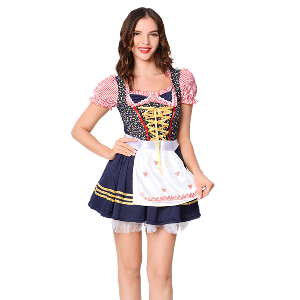 Adult Women Sexy German Oktoberfest Clothing Sexy Beer Wear Dress Apron Suit Maid Uniform - INSWEAR