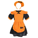 Girls Halloween Costumes Pumpkin Bat Vampire Maid Costume Cosplay Fantasia Party Dress Outfits - INSWEAR