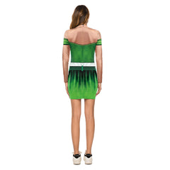 Turtleneck Women's St. Patrick's Day Print Sexy Bodycon Tight Long Sleeve Mini T Shirts Dresses - INSWEAR