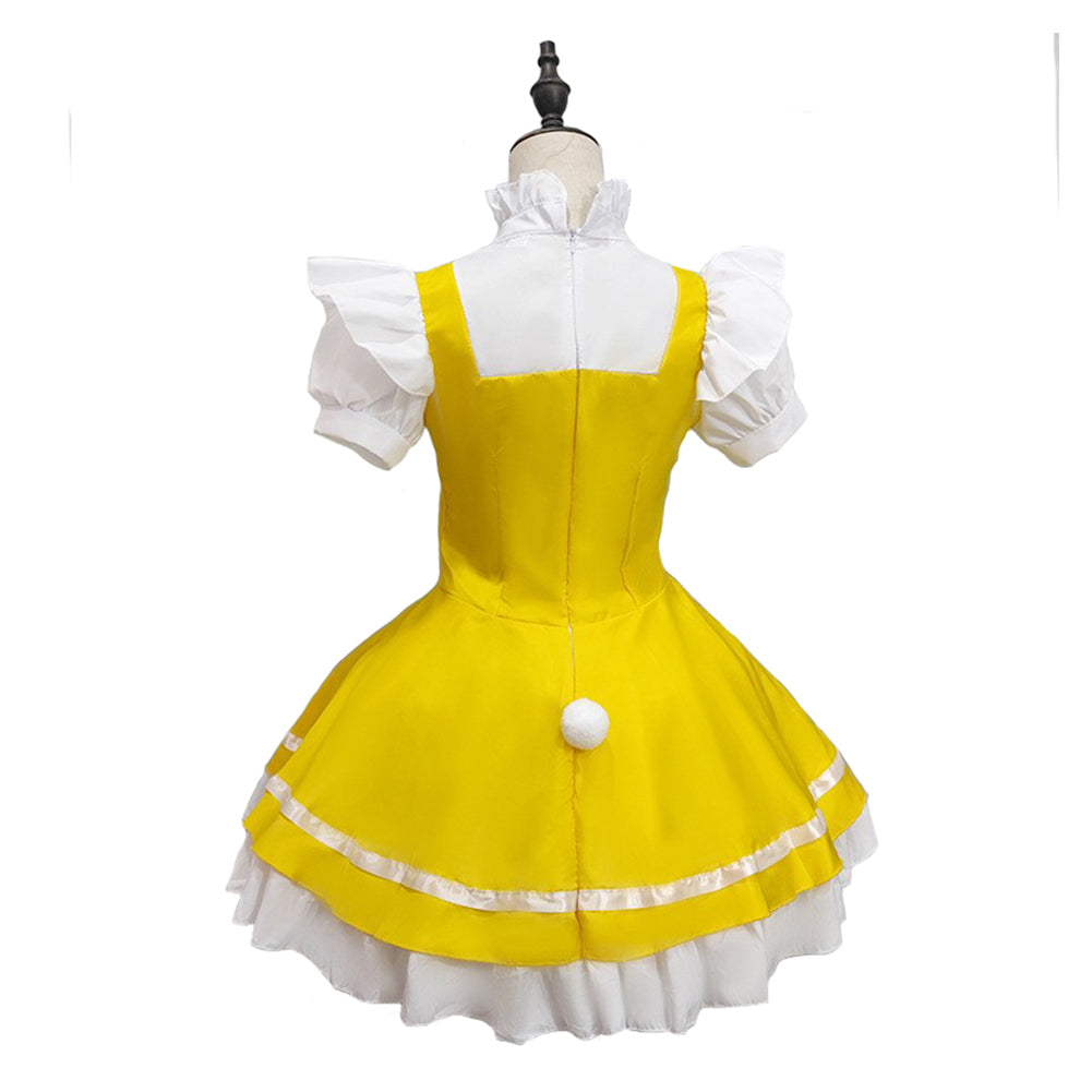 Yellow Maid Cosplay Costume Halloween Carnival Party Disguise Suit