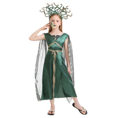 Kids Children Medusa Cosplay Costume Dress Outfits Halloween Carnival Suit - INSWEAR