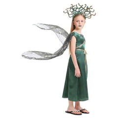 Kids Children Medusa Cosplay Costume Dress Outfits Halloween Carnival Suit - INSWEAR