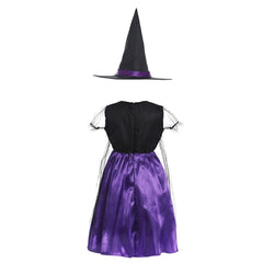 Kids Girls Halloween Purple Witch Skirt Children Cosplay Cartoon Costumes Carnival Role Play Party Outfits - INSWEAR