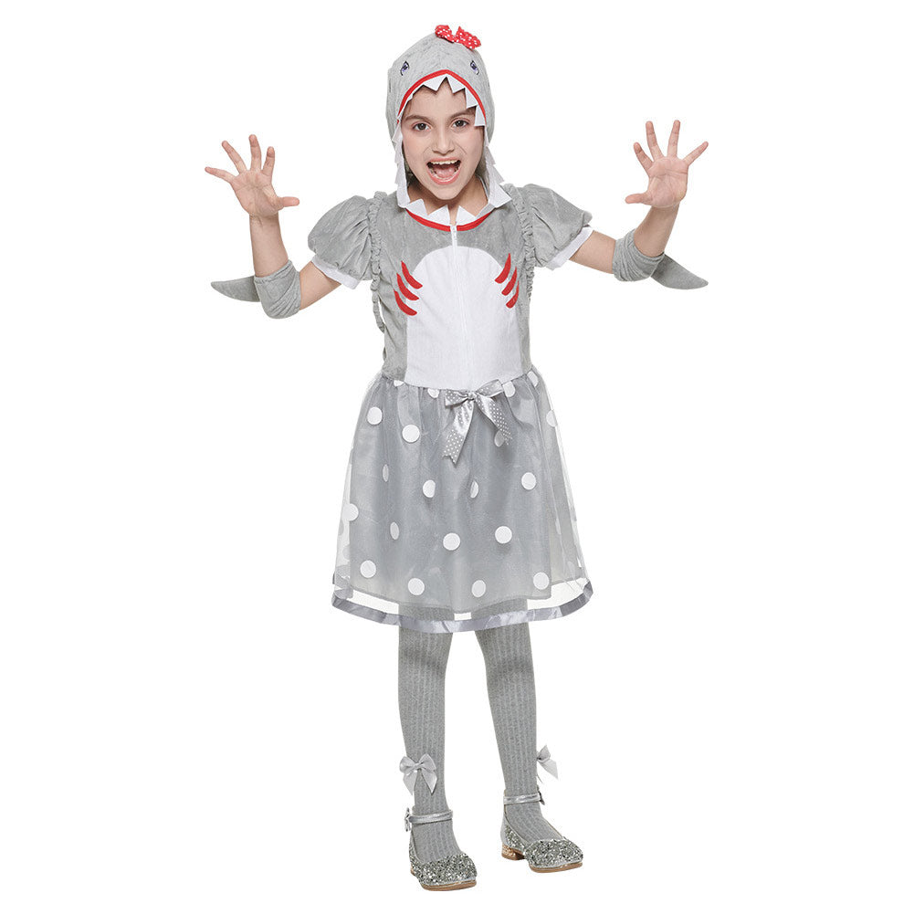 Halloween Kids Girls Shark Dress Halloween Carnival Costume Dress Up - INSWEAR