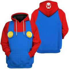 Super Mario Bros - Mario Cosplay Hoodie Printed Hooded Sweatshirt Men Women Casual Pullover Streetwear