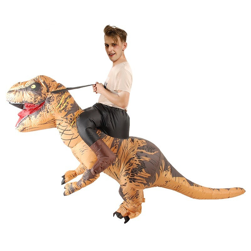 Adults Riding Dinosaur Inflatable Costume Prop Blow Up Inflatable Fancy Dress for Halloween Cosplay Dress Up Party Stage Performance - INSWEAR