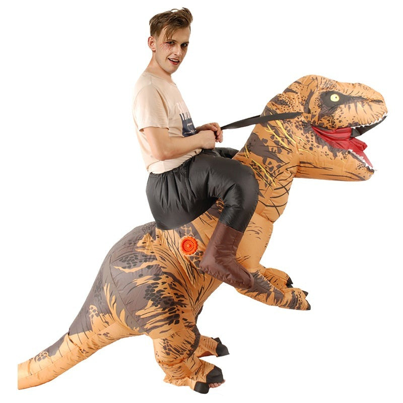 Adults Riding Dinosaur Inflatable Costume Prop Blow Up Inflatable Fancy Dress for Halloween Cosplay Dress Up Party Stage Performance - INSWEAR