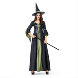 Women Halloween Party Witch Role-playing Female Evil Witch Stage Cosplay Costumes Long Fancy Dress - INSWEAR