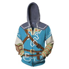Unisex The Legend of Zelda Hoodies Link Cosplay Long Sleeve Zip Up Sportswear Casual Thin Sweatshirt - INSWEAR