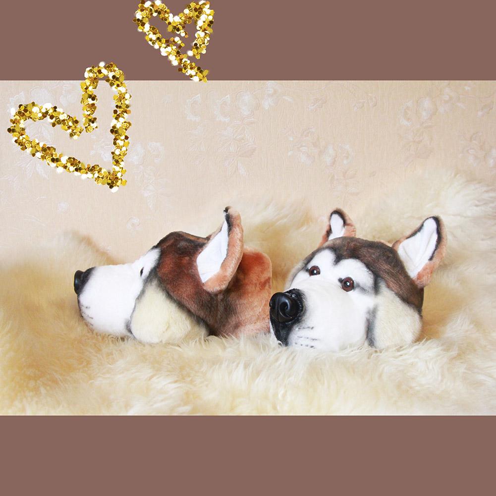 Husky Funny Slippers Home Dog Slippers Winter Lovely Cotton-padded Indoor Plush Slipper - INSWEAR