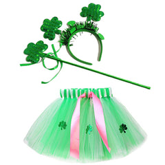 Kids Girls St. Patrick's Day Tutu Dress Halloween Carnival Dress Costumes Toddler Outfits with Accessories - INSWEAR