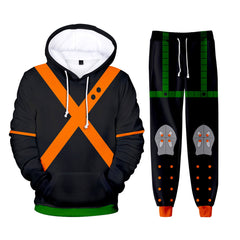 My Hero Academia Katsuki Bakugo Izuku Midoriya Shoto Todoroki Fat Gum Kids Children Pullover Hoodie Pants Set - INSWEAR