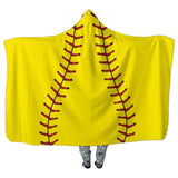 Kid Halloween Soccer Football Baseball Pattern Plush Thick Blanket Cloak Cape - INSWEAR