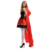 Women's Halloween Sexy Cloak Dress Queen Costume Red Riding Hood Cosplay Costume - INSWEAR