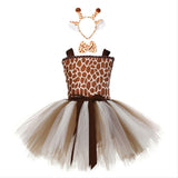 Girl's Animal Giraffe Set Tutu Fancy Dress Halloween Cartoon Costume (with headband and tail) - INSWEAR
