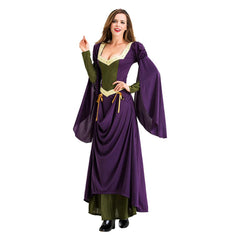 Women Medieval Renaissance Velvet Long Dress Celtic Queen Gown Party Cosplay Costume - INSWEAR