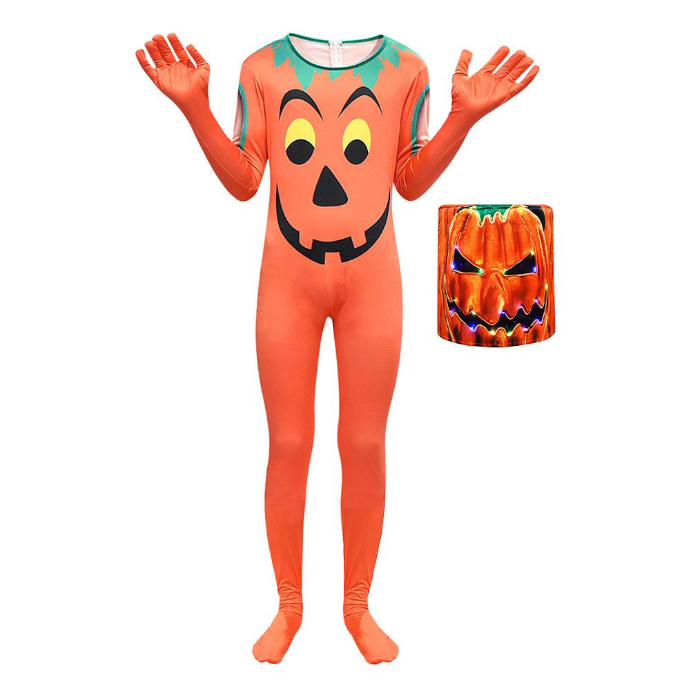 Kids Halloween Pumpkin Cosplay Costume Jumpsuit 3D Print Festival Halloween Party Suit - INSWEAR
