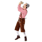 Men’s German Bavarian Oktoberfest Costume Set for Halloween Dress Up Party and Beer Festival Brown - INSWEAR