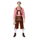 Men’s German Bavarian Oktoberfest Costume Set for Halloween Dress Up Party and Beer Festival Brown - INSWEAR