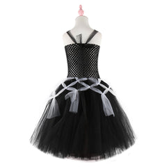 Girls Tutu Dress Black Tulle Evening Wedding Birthday Party Dresses for Kids Ball Gown - INSWEAR