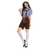 Women Oktoberfest Costume German Beer Girl Halloween Costume Traditional Bavarian Dirndl Shirt - INSWEAR