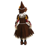 Girls Halloween Pumpkin Patchwork Scarecrow Cosplay Horror Costume - INSWEAR