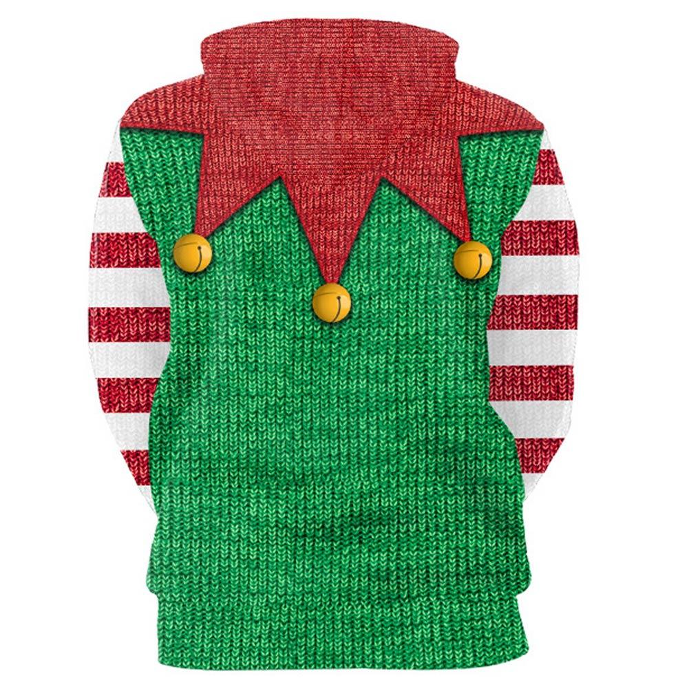 Unisex Christmas Hoodies Christmas Elf Pullover 3D Print Cosplay Jacket Sweatshirt - INSWEAR