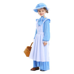 Colonial Pioneer Girls Costume Deluxe Prairie Dress for Halloween Costume Dress Up Party - INSWEAR