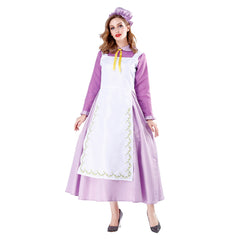 Women Halloween Victorian Long Apron Maid Costumes Dress - INSWEAR