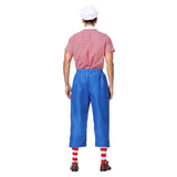 Men Halloween Striped Navy Sailor Role Play Costume Set Club Uniform Costume Outfit - INSWEAR
