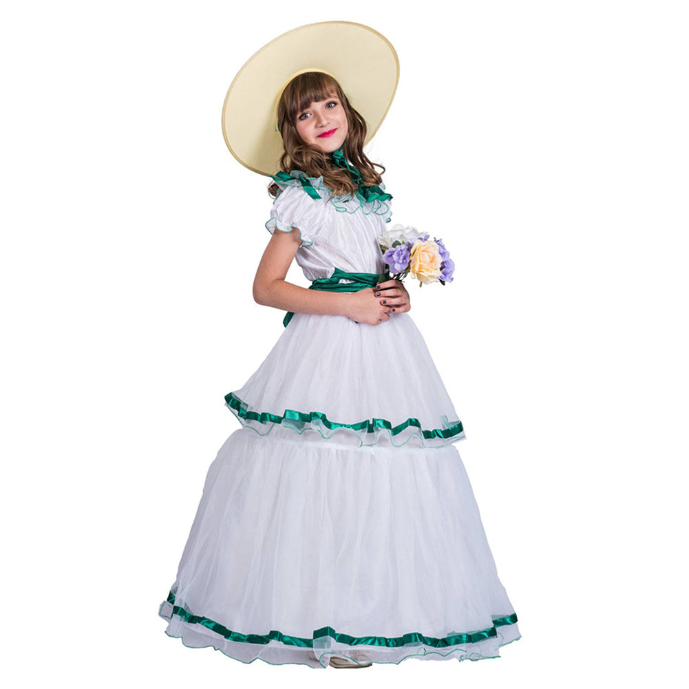 Kids Girls Halloween Costume Southern Belle Dress Beautiful Fancy Party Costume - INSWEAR