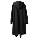 Men Hooded Jacket Overcoat Solid Color Hip Hop Sweatshirt Cardigan Outwear Cloak Trench Coats - INSWEAR