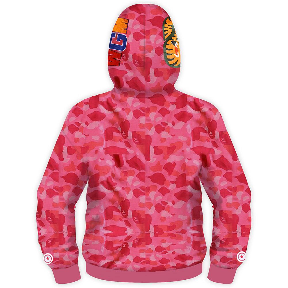 Kids Camouflage Hoodie Sweatshirt Casual Bape Shark Zip Up Hooded Coat Tracksuit Clothing Lounge Wear - INSWEAR